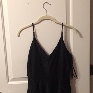 Black Lace Skater Dress